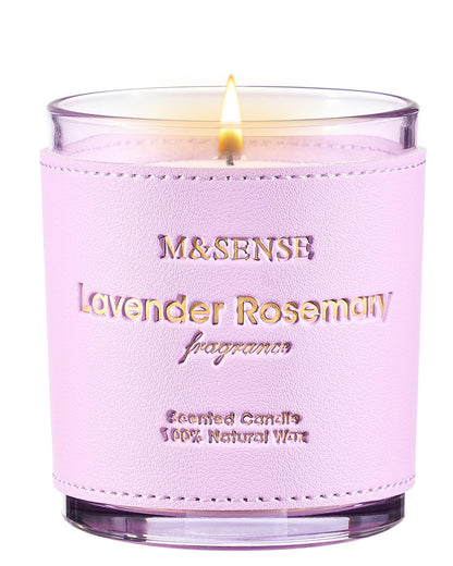 M&SENSE Lavender Rosemary Scented Candles | Vegan Soy 10oz, 42h Burn