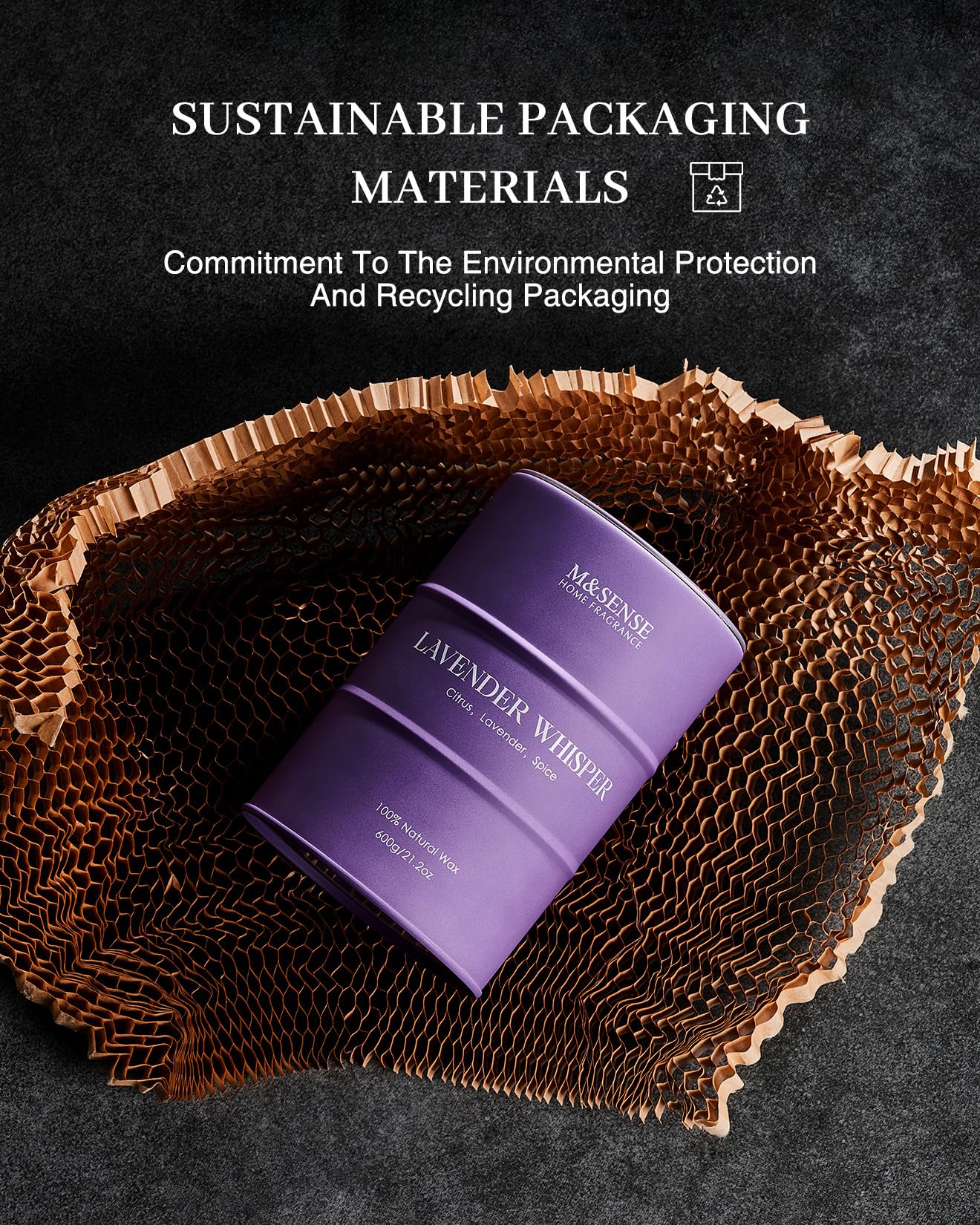 M&SENSE Lilac Blossom Soy Candle – 21.2oz for Stress Relief & Relaxation