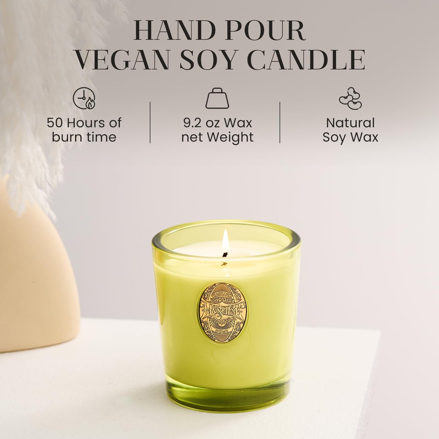 M&SENSE Natural Soy Candle – Seattle Rainforest & Matcha Green | 9.2 oz