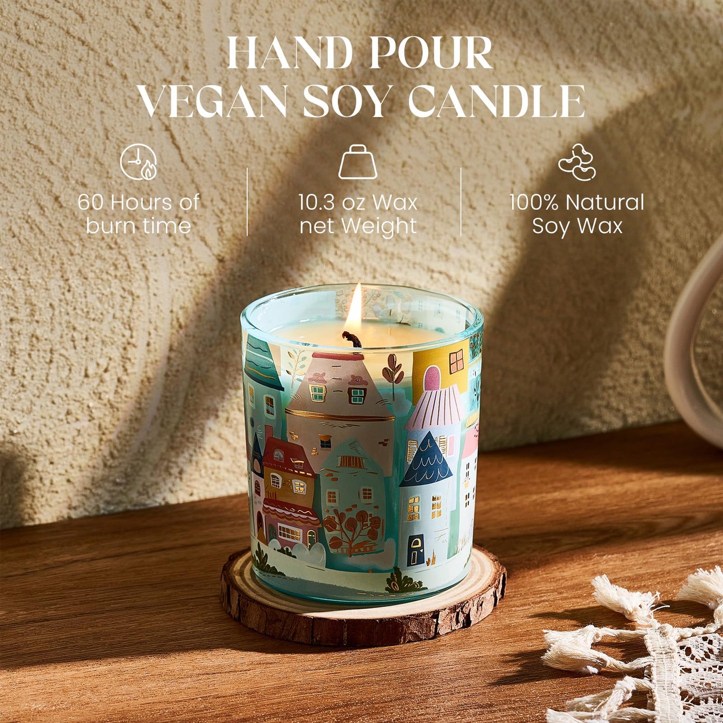 M&SENSE New York City Scent Soy Wax Candle – 10.2 oz | Non-Toxic Home Fragrance