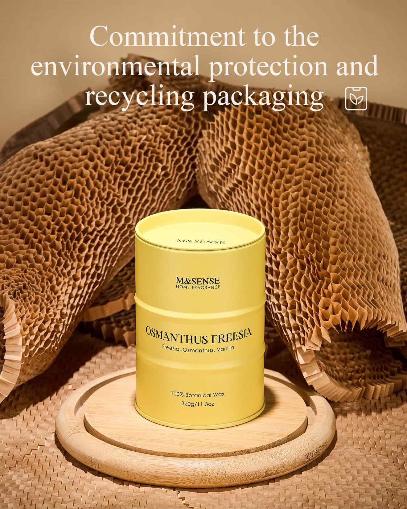 M&SENSE Osmanthus Freesia Scented Candle – Natural Soy Blend, Non-Toxic, Aromatherapy, 11.3oz, 70-Hour Burn, Gift for Women & Men