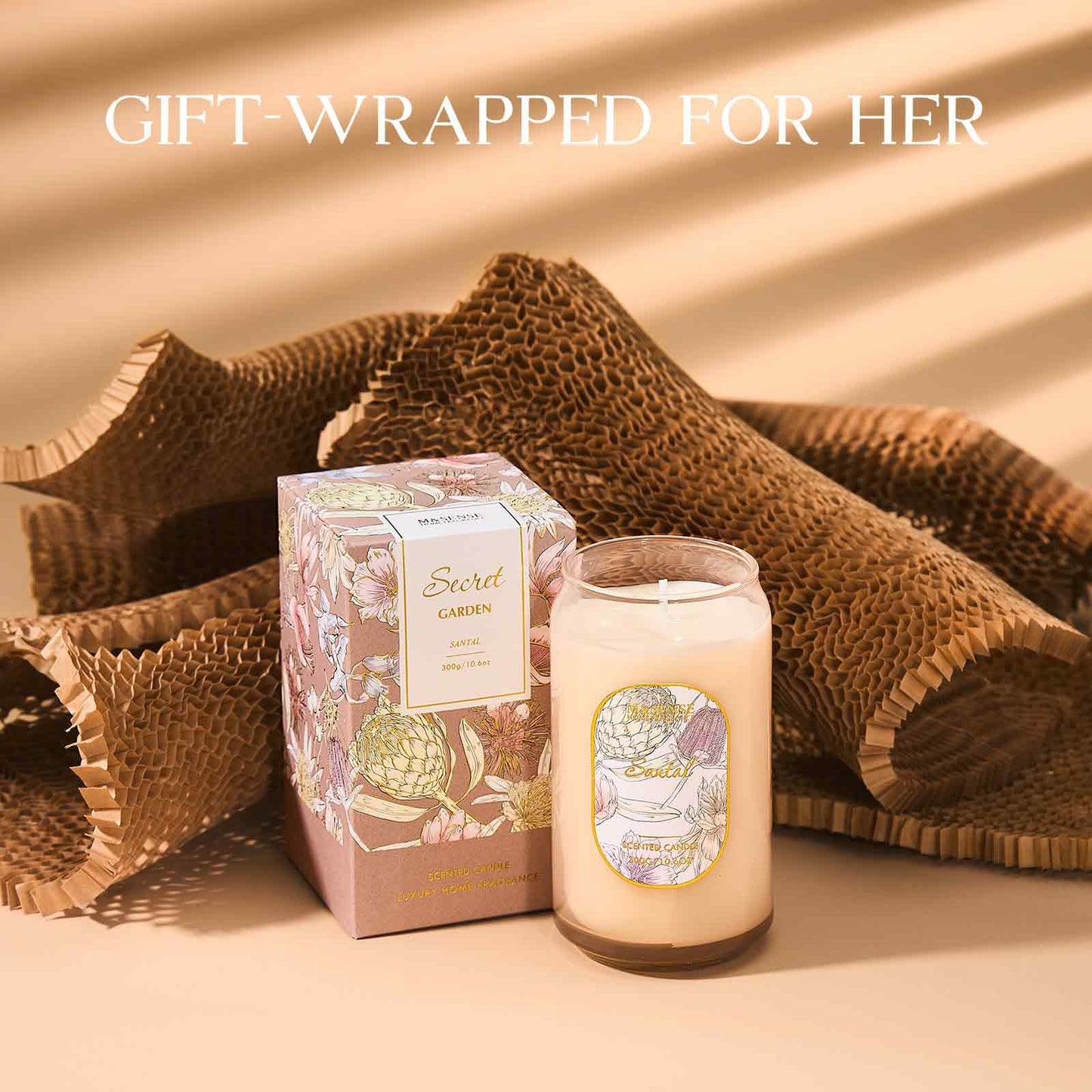 M&SENSE Santal Candles – 10.6 oz Soy Wax, Non-Toxic, Up to 60 Hours, Home Fragrance Gift