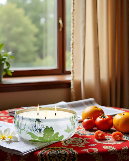 M&SENSE Tomato Vine Jasmine 3-Wick Soy Candle – 40-50h Burn Time
