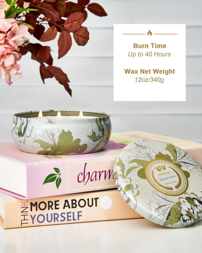 M&SENSE Tomato Vine Jasmine 3-Wick Soy Candle – 40-50h Burn Time