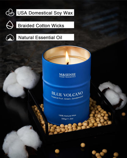 M&SENSE Tropical Fruit Soy Candle – Natural, Non-Toxic, 11.3oz, 60-70h Burn Time