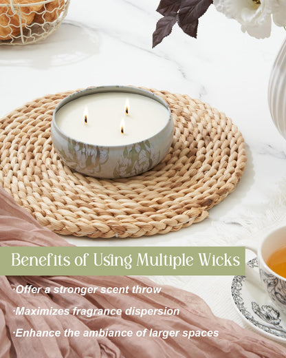 M&SENSE Wild Orchid Scented Candle | Large 3-Wick Soy Tin – 40-50 Hours Burn, Vegan Wax