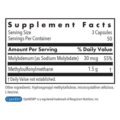 Allergy Research Group MSM Supplement – 500 mg per Serving, 150 Vegetarian Capsules for Hair, Skin & Nails