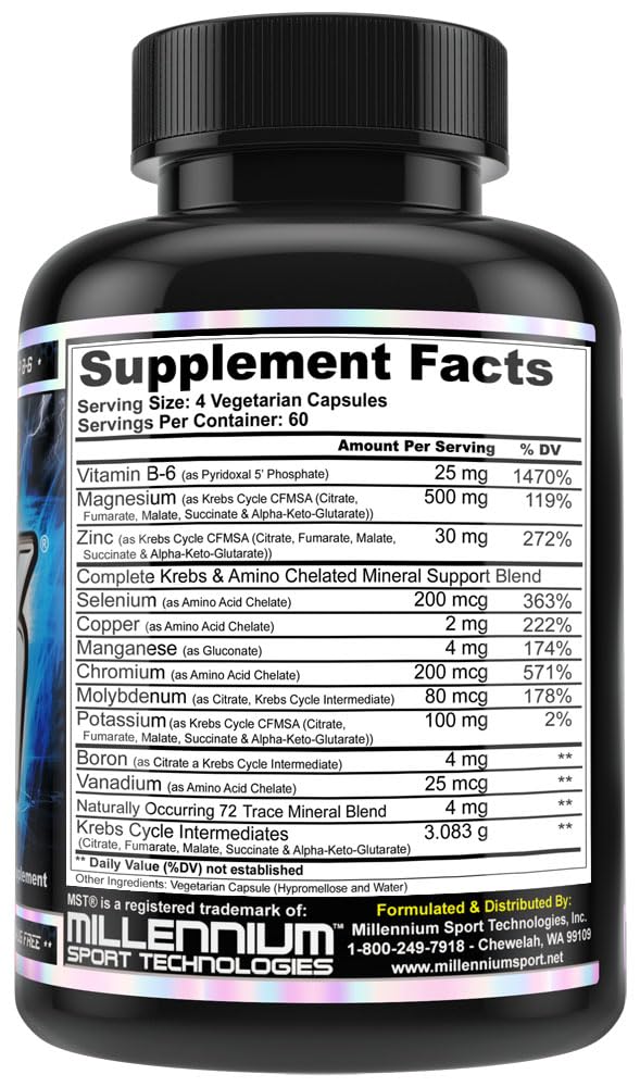 MST ZMK Nighttime - Multi Mineral Supplements with Zinc & Magnesium | ATP BSCG Certified | 240 V Capsules | Millennium Sport Technologies