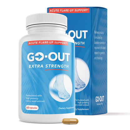 Mt. Angel Go Out Extra Strength Uric Acid Support - Tart Cherry, Celery Seed & Turmeric - 60 Caps