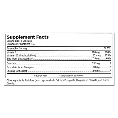 Mt. Angel Vitamins Zinc Quercetin with Bromelain – Immune Support & Respiratory Health | Quercetin 500mg, Zinc 50mg | 300ct