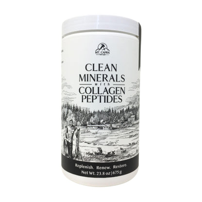 Mt. Capra Clean Minerals with Collagen Peptides | Whole Food Minerals from Goat Milk Whey and Grass-Fed Type I and III Collagen Peptides | 10 g Protein per Serving | Unflavored | 20 Servings - 23.8 oz