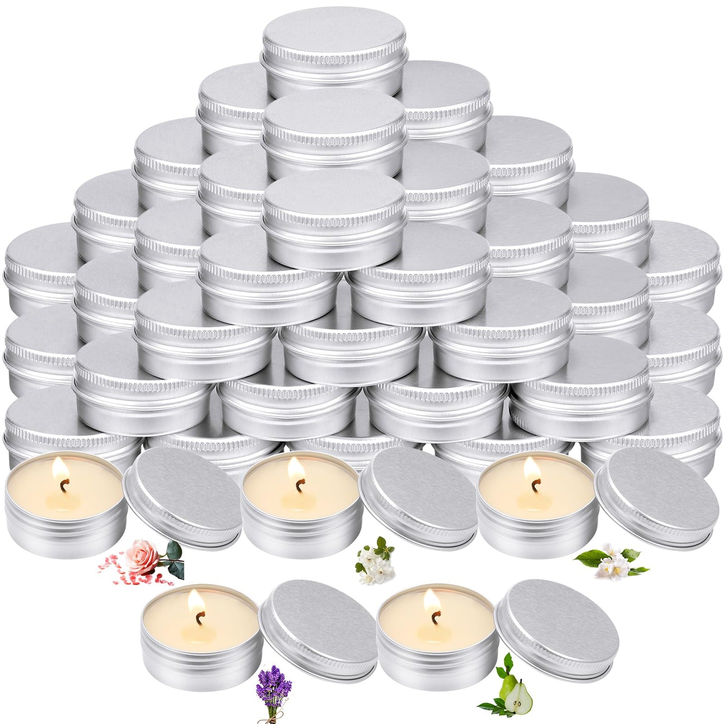 MTLEE 50 Pcs Wedding Scented Candles Gift Tin | Aromatherapy Wedding Favors