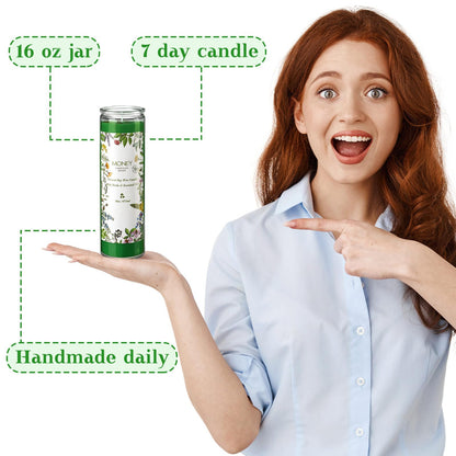 MTLEE 2 Pcs Money Scented Spell Candles – Soy Herbal Money Candles for Wealth & Prosperity