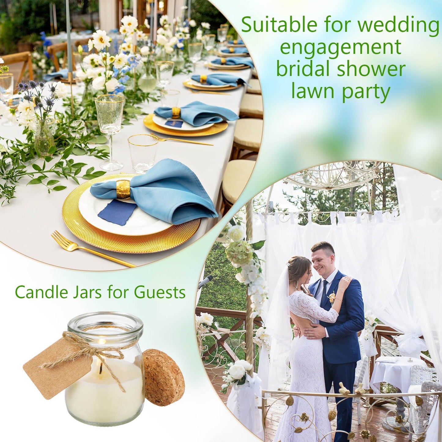 MTLEE 25 Pcs Jasmine Scented Wedding Jar Candles – DIY Favors & Bridesmaid Gifts