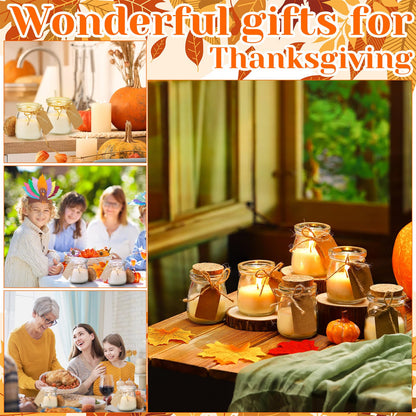 MTLEE 50 Pcs Thanksgiving Candle Set – DIY Cards, Friendsgiving Gifts, Wedding & Party Favors