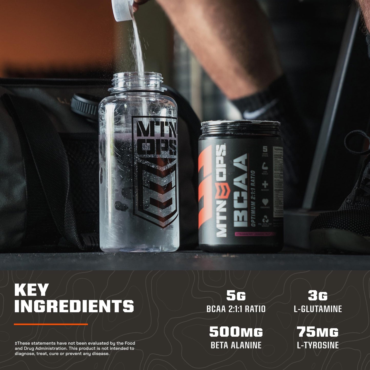 MTN OPS BCAA 2:1:1 Amino Acids – Zero Sugar & Gluten Free | Rapid Muscle Recovery (30-Serv, Strawberry Dragonfruit)
