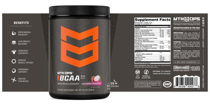 MTN OPS BCAA 2:1:1 Amino Acids – Zero Sugar & Gluten Free | Rapid Muscle Recovery (30-Serv, Strawberry Dragonfruit)