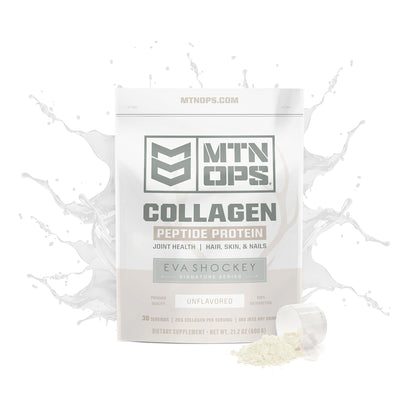 MTN OPS Collagen Peptide Protein Powder – Eva Shockey Signature, 20g Unflavored, Zero Sugar, 30 Servings