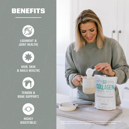 MTN OPS Collagen Peptide Protein Powder – Eva Shockey Signature, 20g Unflavored, Zero Sugar, 30 Servings