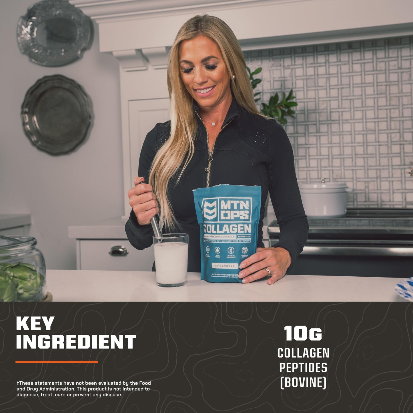 MTN OPS Collagen Protein Powder On-The-Go Packs - 9g Protein Per Serving, Unflavored, 30 Packs