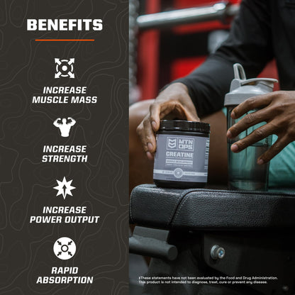 MTN OPS Creatine Monohydrate Powder, Unflavored 50 Serving Tub – 100% Pure Micronized
