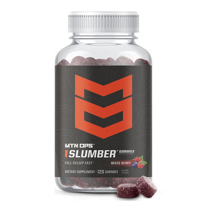 MTN OPS Slumber Sleep Gummies – Tart Cherry 1000mg, Melatonin 2.5mg, Mixed Berry | 60 Servings