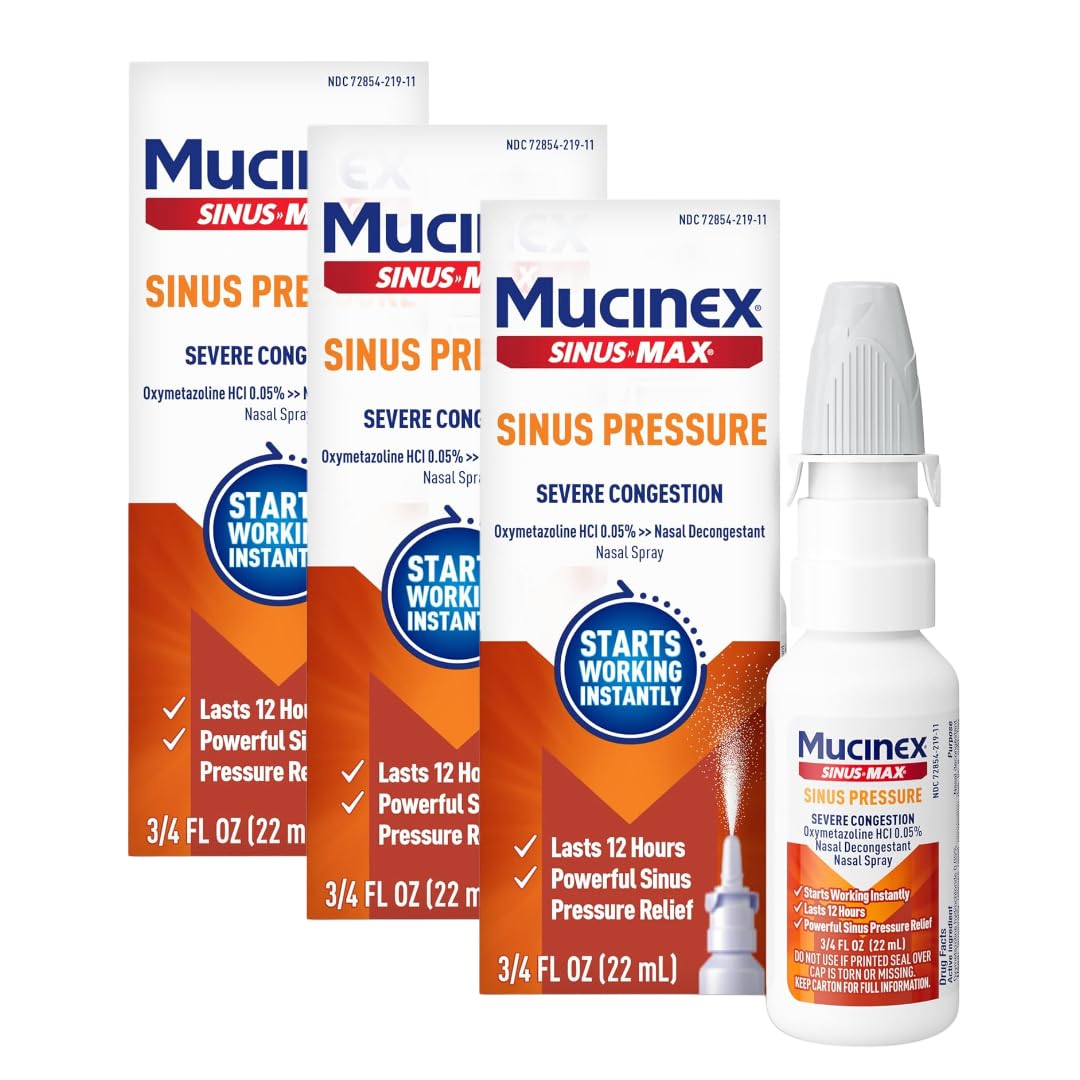 Mucinex Sinus-Max Nasal Spray – 12-Hour Sinus & Allergy Relief (Fragrance Free)