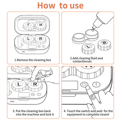 MUGLE Portable Ultrasonic Contact Lens Cleaner with USB Charger - White