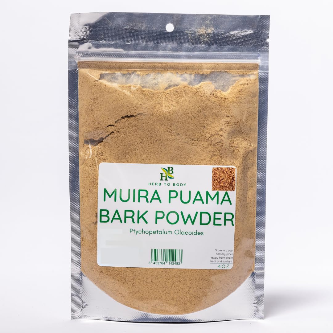 Muira Puama Powder 4oz - Wildcrafted Bark for Tea & Wellness