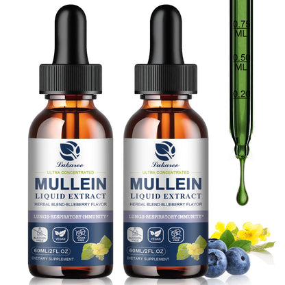 Mullein Drops for Lungs – Lung Detox & Immune Support (60 Servings) – Vegan Tincture
