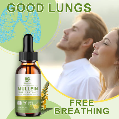 Mullein Drops for Lungs – Lung Detox & Cleanse | Vegan Mullein Leaf Tincture with Elderberry (Chlorophyll)