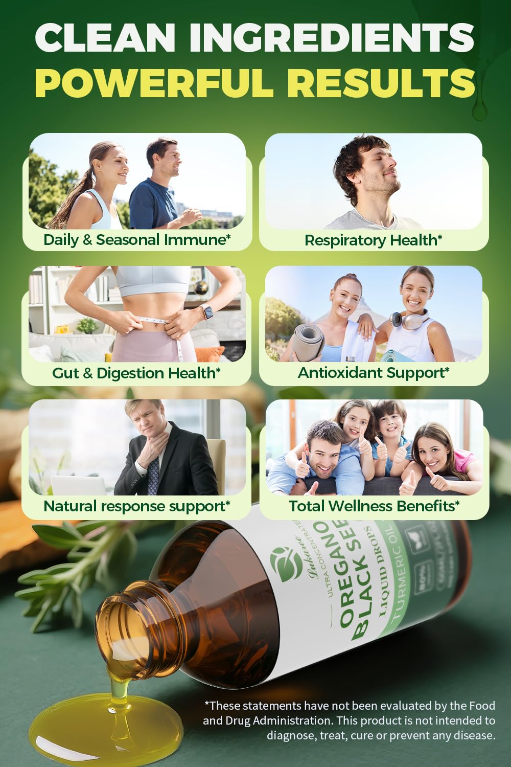 Oil of Oregano with Black Seed Oil – 4-in-1 Drops, 80% Carvacrol, 1 Fl Oz – Immune & Respiratory Support (Vegan)