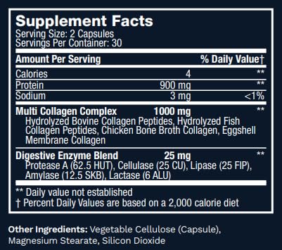 Enhanced Collagen Pills (Types I-V) | Grass-Fed Multi Collagen Capsules for Hair, Skin, Nails & Joints | Maximum Absorption