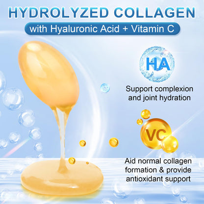 Multi Collagen Peptides with Hyaluronic Acid & Vitamin C – Skin, Hair & Nails | 280 Softgels | Non-GMO