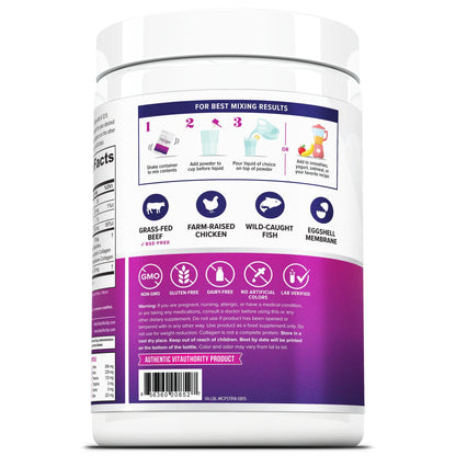 Multi Collagen Peptides for Women – Strawberry, 30 Servings | Hydrolyzed 5-Type Collagen, Vitamin C & Hyaluronic Acid