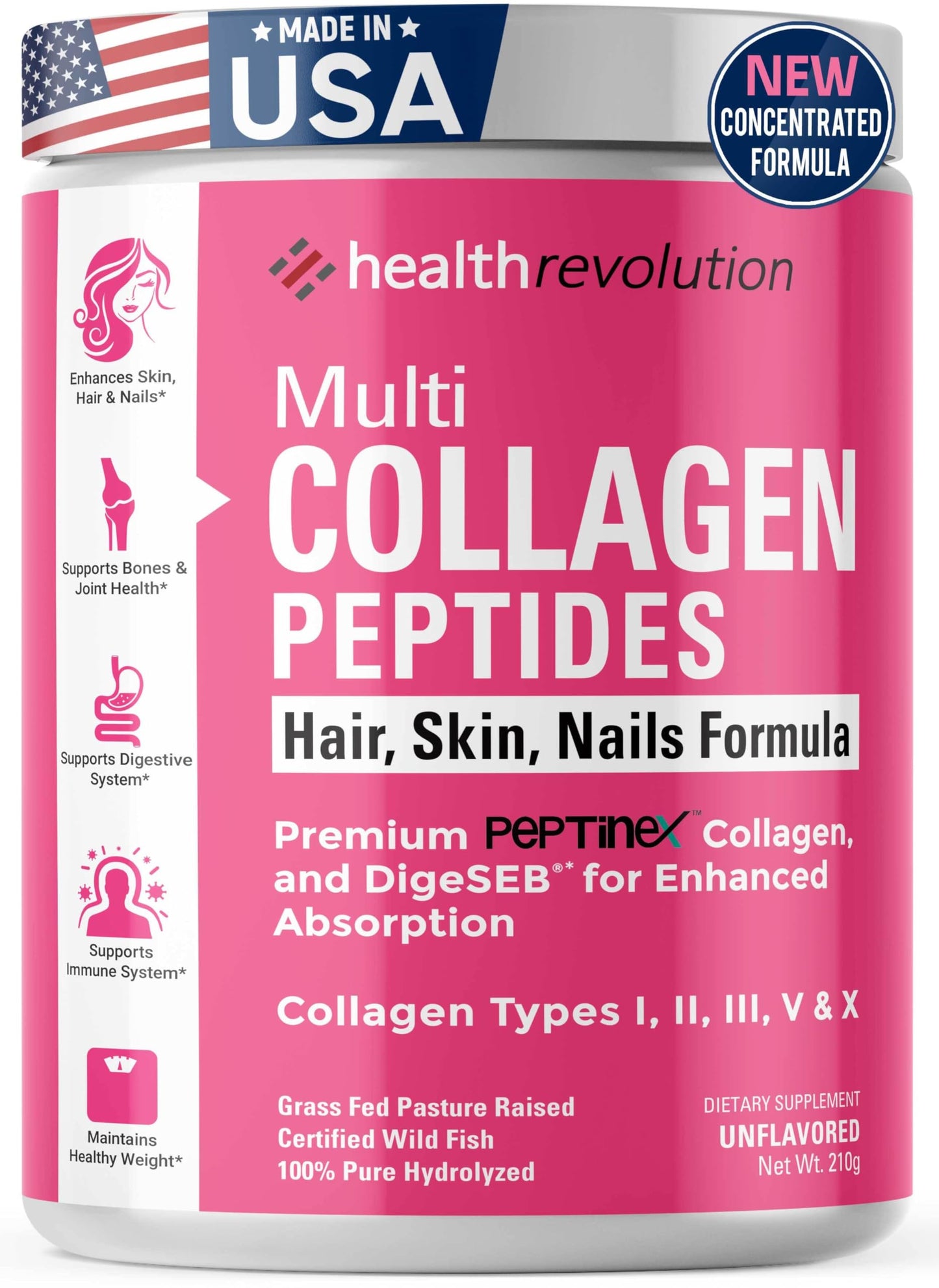 Multi Collagen Protein Powder – Types I–X, 99% Absorption, Unflavored