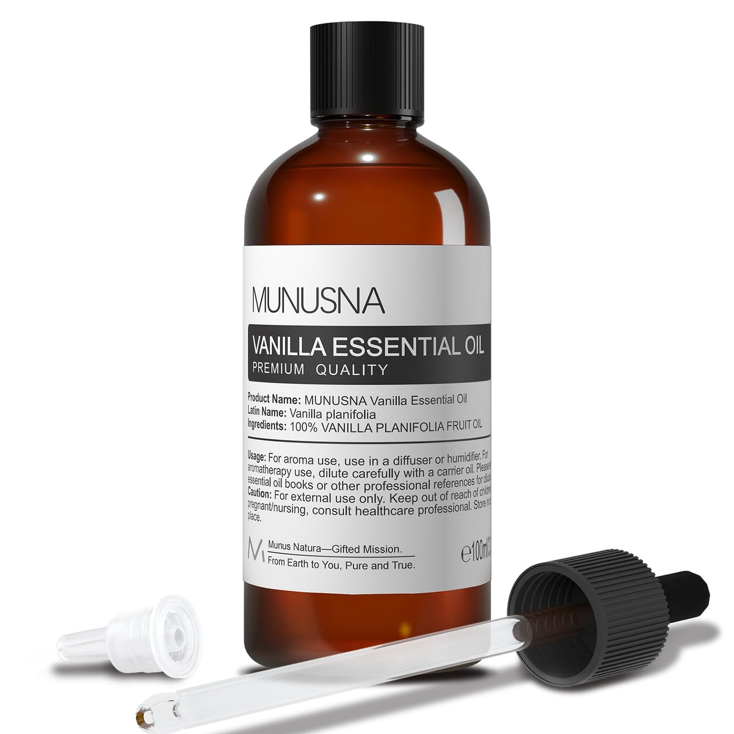 MUNUSNA Vanilla Essential Oil – 100% Natural & Pure (100ml) for Skin Care & Aromatherapy