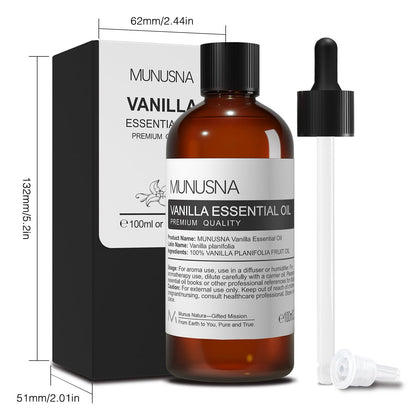 MUNUSNA Vanilla Essential Oil – 100% Natural & Pure (100ml) for Skin Care & Aromatherapy