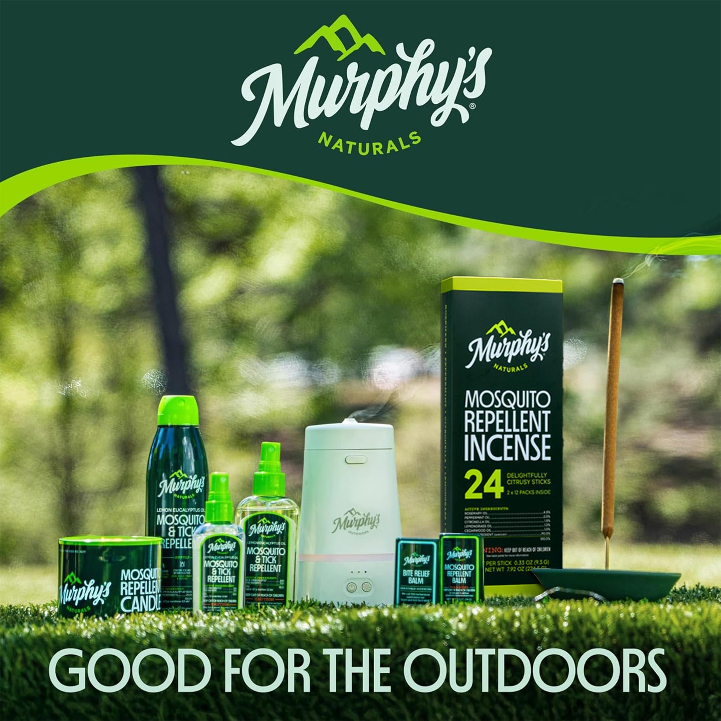 Murphy's Naturals Mosquito & Tick Repellent Spray – DEET-Free Lemon Eucalyptus, 6 oz (2-Pack)