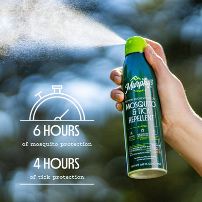 Murphy's Naturals Mosquito & Tick Repellent Spray – DEET-Free Lemon Eucalyptus, 6 oz (2-Pack)