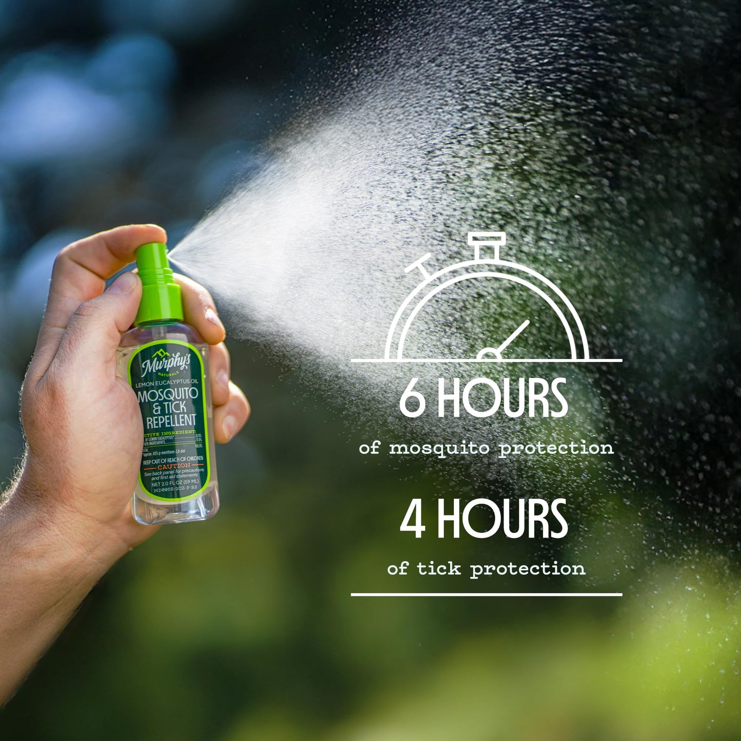Murphy's Naturals Mosquito & Tick Repellent Spray — Lemon Eucalyptus, DEET-Free, 2oz Pump (3-Pack)