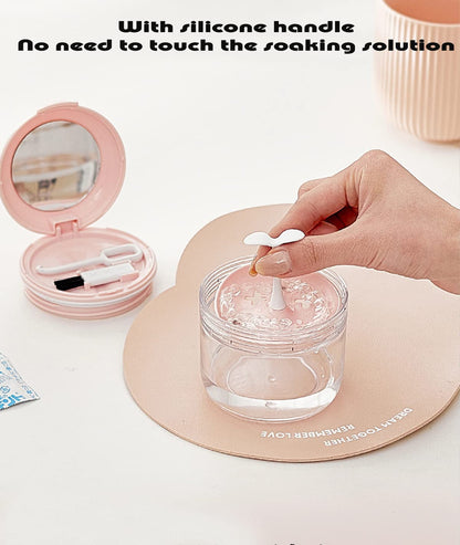 MURRI&MURRDI Pink Retainer Mouth Guard Soak Container – Denture Bath Case with Strainer