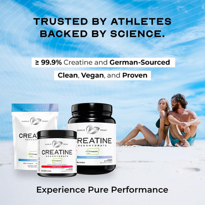 Muscle Feast Creapure Creatine Monohydrate Powder – Vegan, Gluten-Free, Keto Friendly – Natural Blue Raspberry, 300g