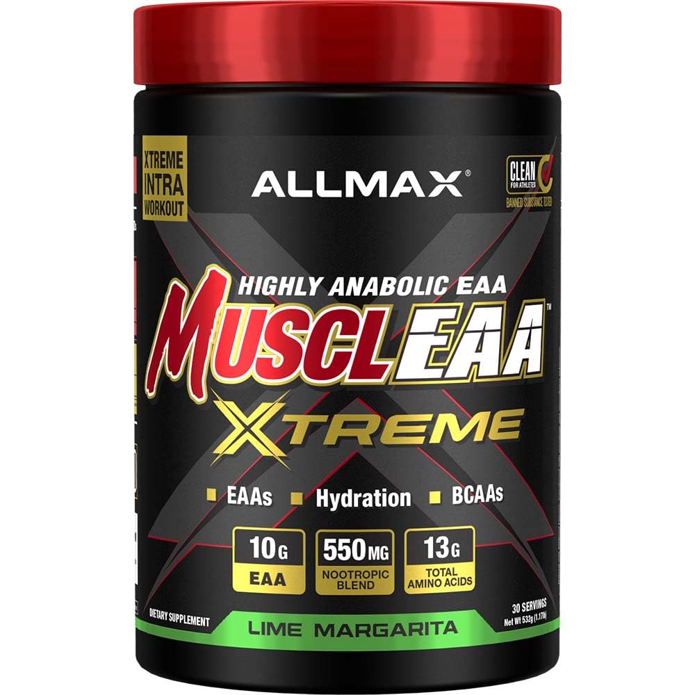 ALLMAX MUSCLEAA Xtreme Lime Margarita – 532 g Powder | EAAs, BCAAs & Hydration • Up to 30 Servings