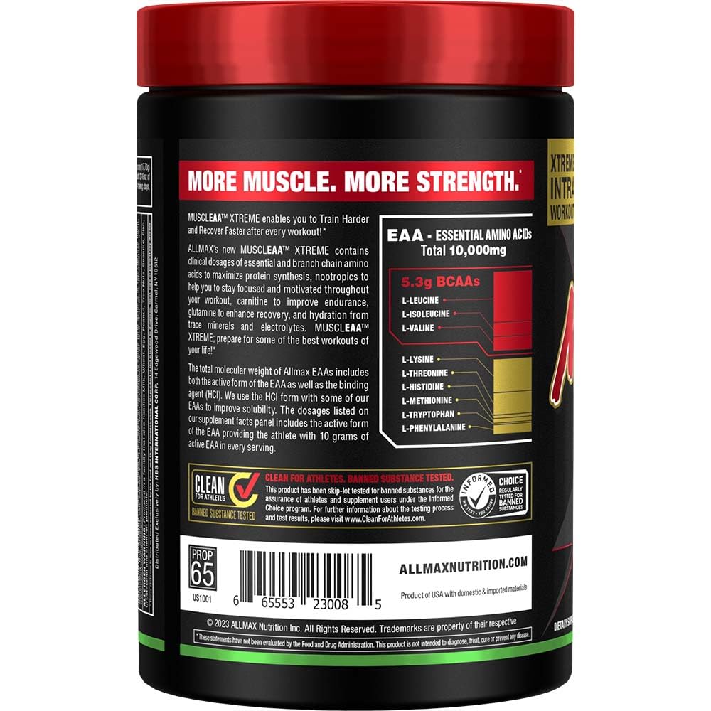 ALLMAX MUSCLEAA Xtreme Lime Margarita – 532 g Powder | EAAs, BCAAs & Hydration • Up to 30 Servings