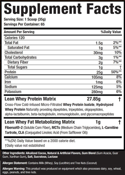 Musclesport Lean Whey Revolution Protein Powder | 25g Protein per Scoop | Whey Isolate & Hydrolysate | Low Calorie, Low Carb, Low Fat | 5lb Chocolate Ice Cream