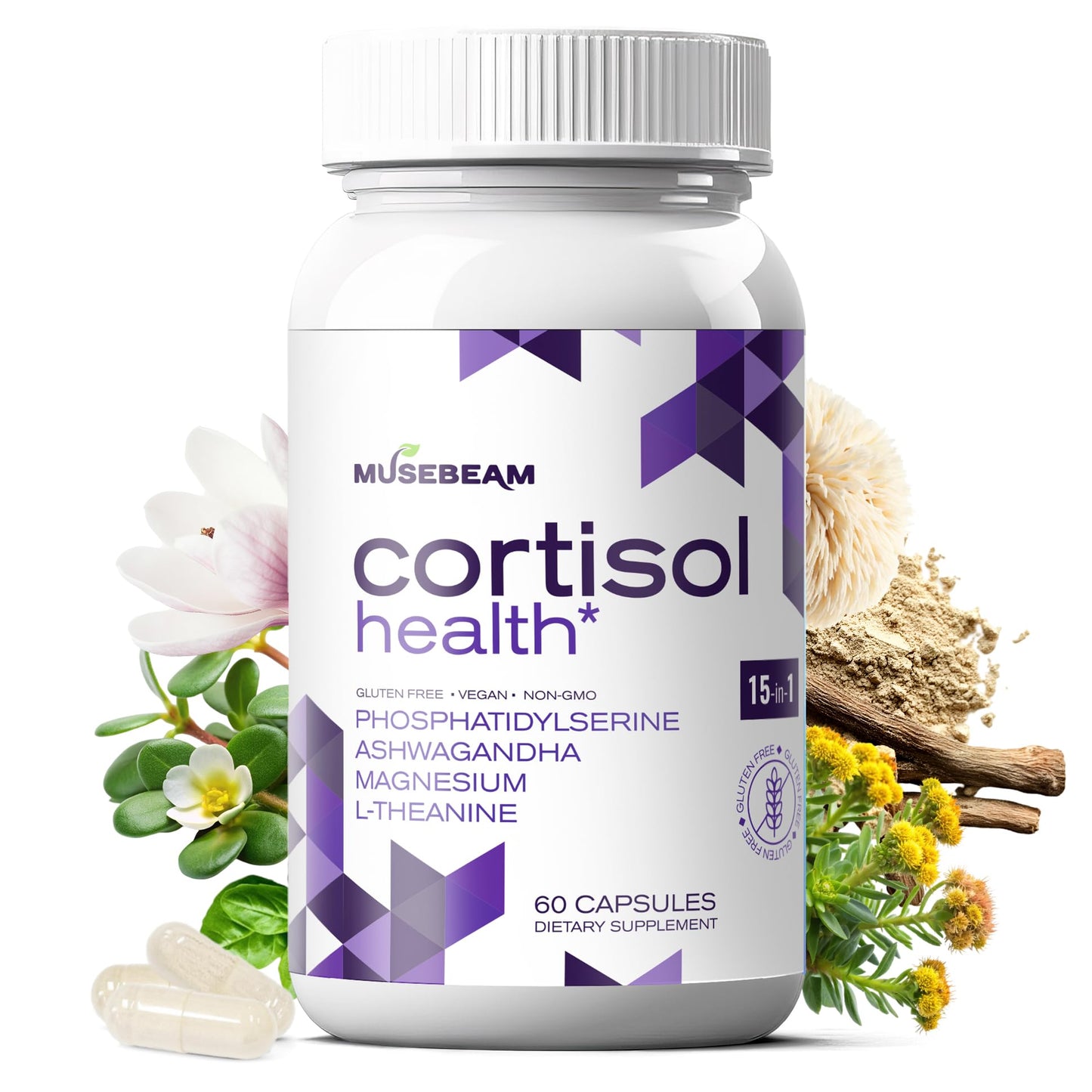 MuseBeam Cortisol Detox for Women & Men - Lower Cortisol & Balance Adrenal Health