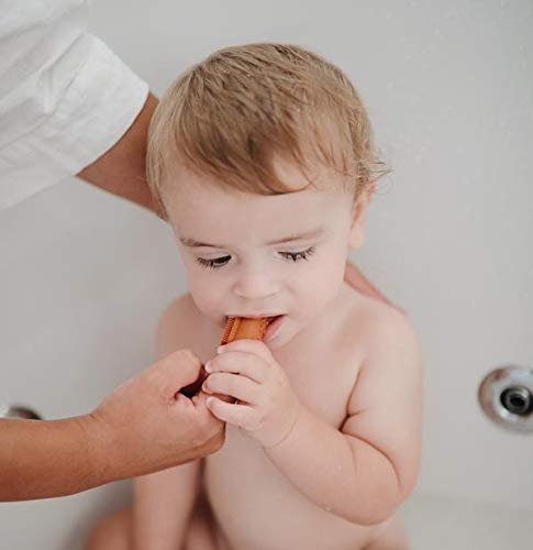 Mushie Baby Finger Toothbrush 2-Pack (Blush/Shifting Sand)