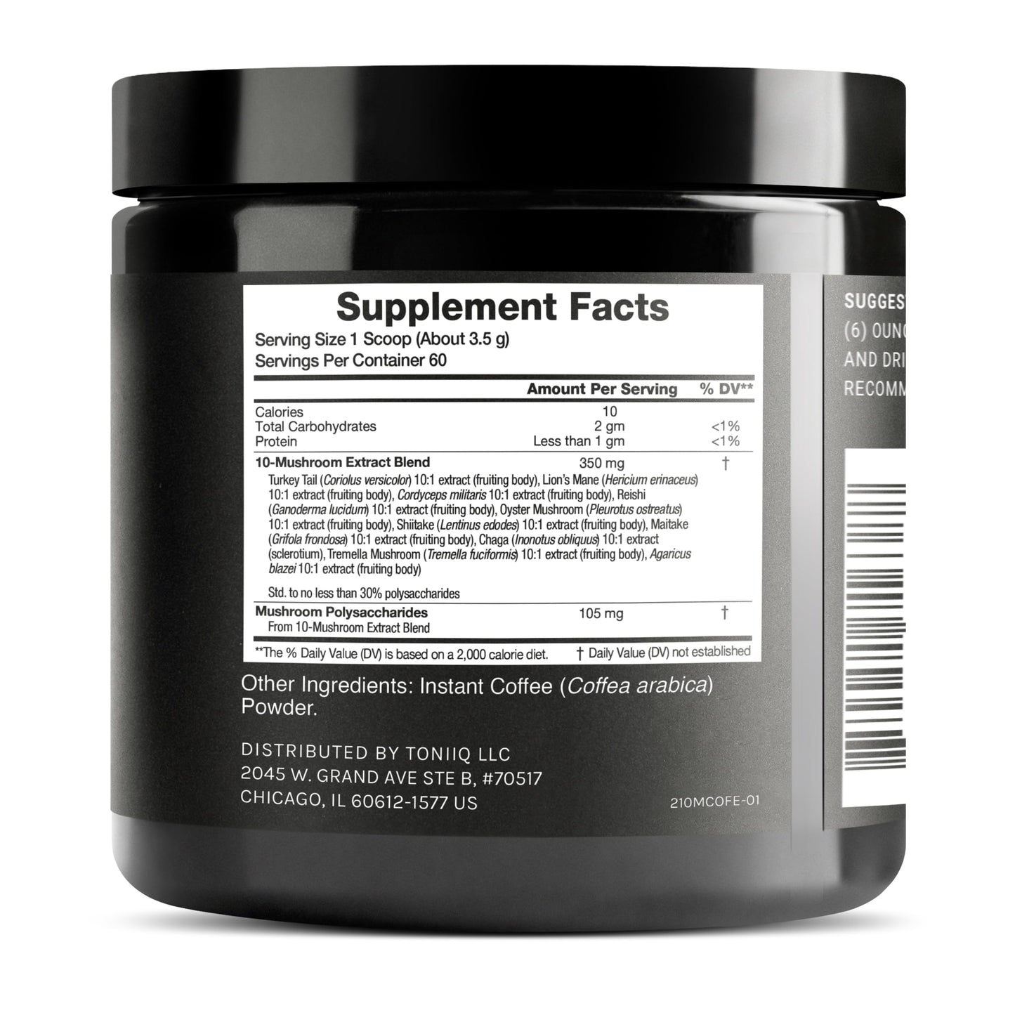 Mushroom Coffee 10:1 Extract | Colombian Beans, Lion's Mane & Cordyceps | Lab Tested