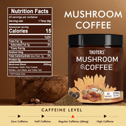 Mushroom Coffee with Cordyceps, Reishi & Lion's Mane – 45 Servings